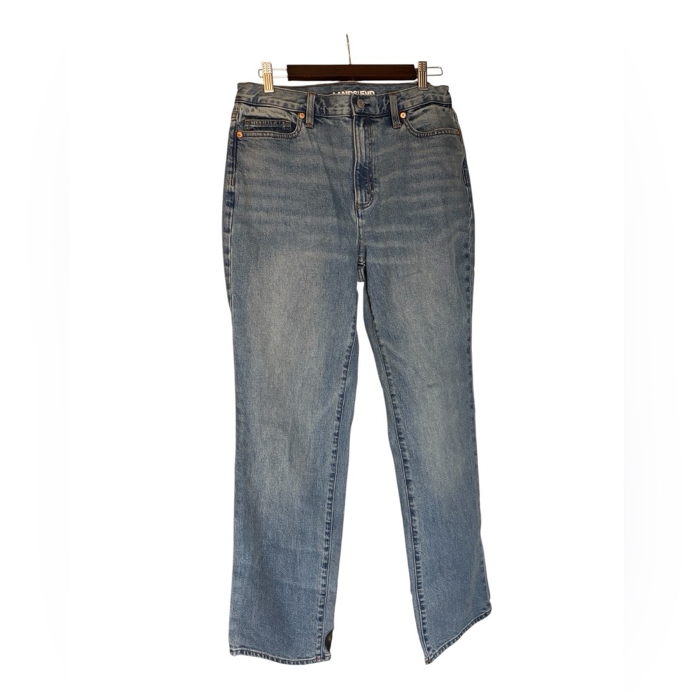 Lands' End Women's Classic Blue Straight Jeans Size 10